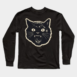 CreepyCool Black Cat Long Sleeve T-Shirt